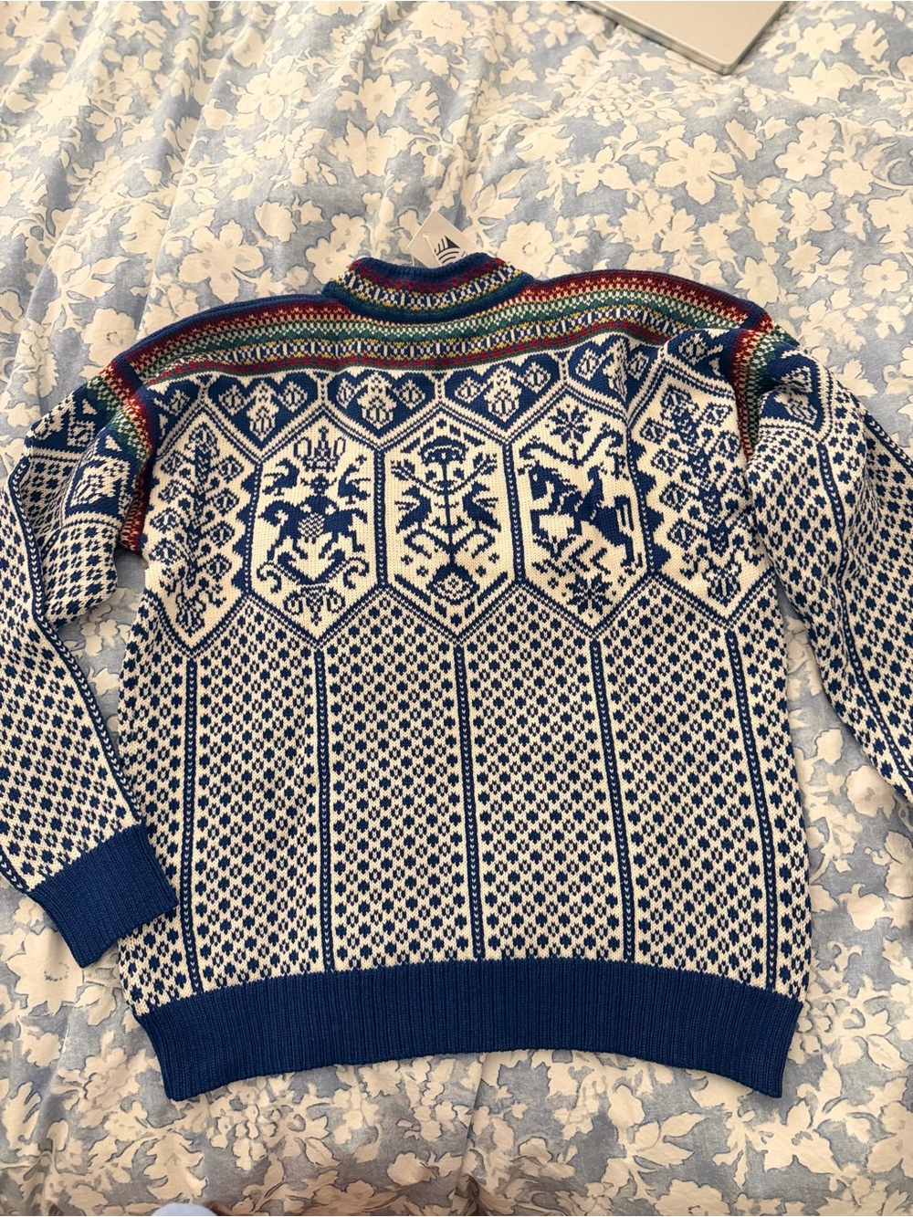 Dale of Norway Blue & White Nordic “1994 Mascot Sweater” - Picture 6 of 7